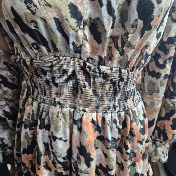 Entro Multicolor Camouflage Long Sleeve Dress - Picture 2 of 11